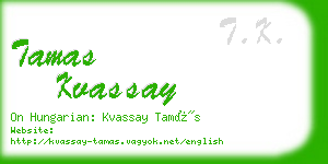 tamas kvassay business card